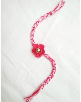 Happy Threads Handcrafted Crochet Raakhi (Pink)